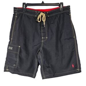 POLO RALPH LAUREN BLACK SWIM TRUNKS - SIZE L - CLASSIC & STYLISH!